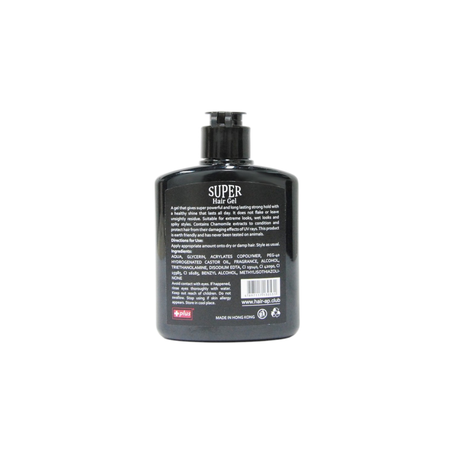 PLUS - 【全日不死硬】大隻仔超型髮膠 200ml - 超強硬度定型 | 不留白點、對抗汗水潮濕 | 男士短髮、飛機頭必備