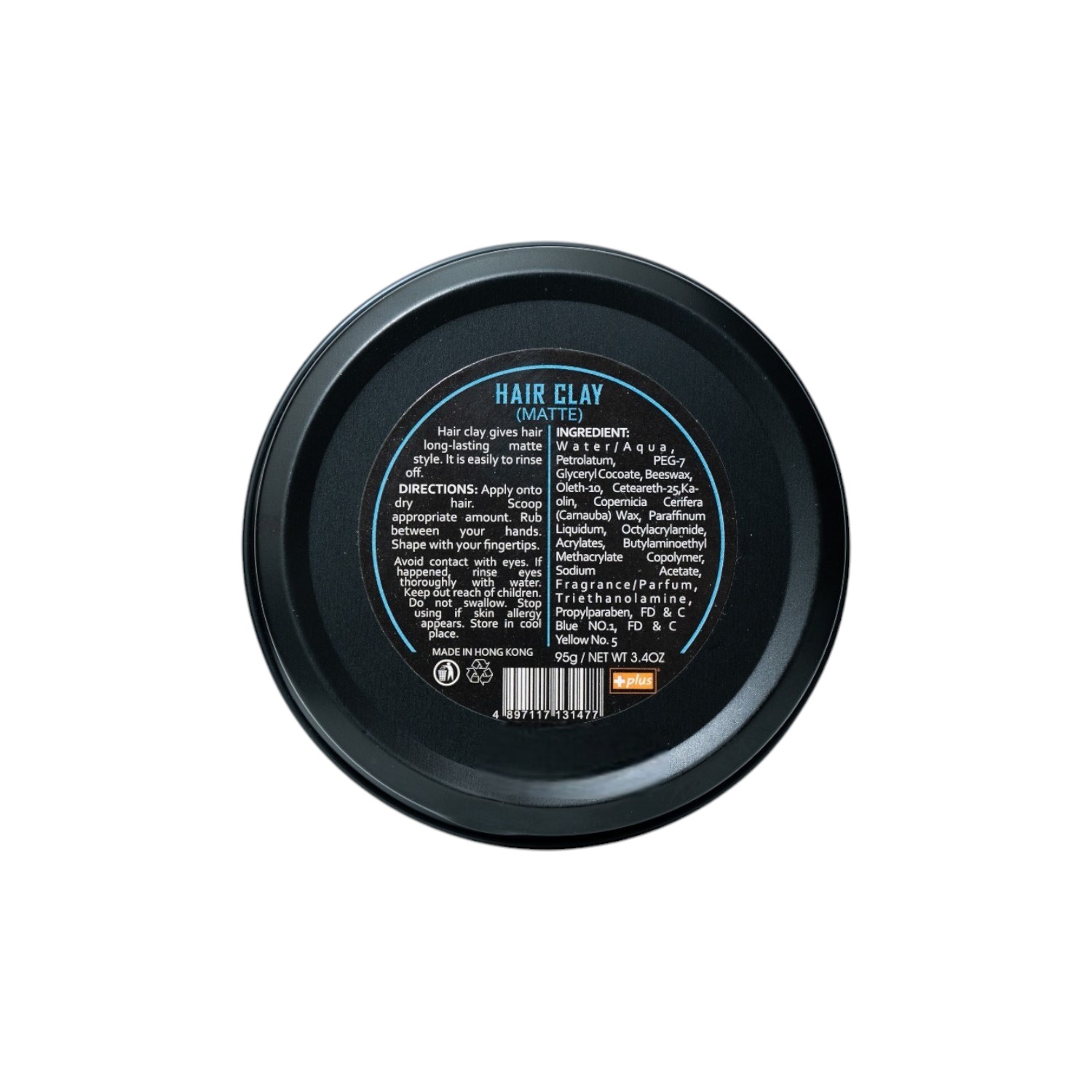 PLUS - 【韓系自然感】大隻仔啞光髮泥 95g - 輕度定型、霧面無光澤 | 打造層次空氣感、不油膩好清洗 | 男士層次造型首選